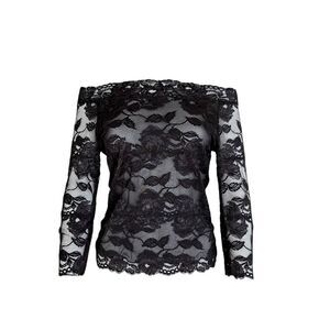 goth lace off-the-shoulder blouse